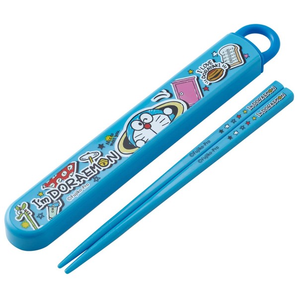 Skater ABS2AMAG-A Doraemon Chopsticks and Case Set, Stickers, 6.5 inches (16.5 cm), Antibacterial, Made in Japan