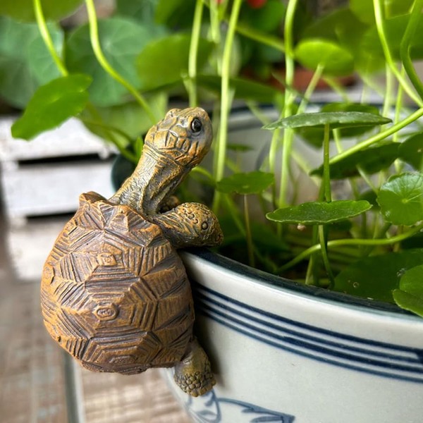 Mellshy Cute Tortoise Figure Plant Pot Hanger Resin Hanging Turtle