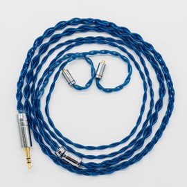 SoundsGood Chrysocolla 4 Core Handmade Wrist Cable Silver Plated High Purity Copper Monocrystalline Copper OFC Earphone Upgrade Cable Replacement Cable (MMCX-3.5mm)