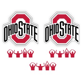 Ohio State Sticker Pack – Featuring Big O Logo and Ohio Hand Sign Silhouette – Pack of 5 Waterproof Vinyl Decals for Cars, Trucks, SUVs, Laptops, Windows, Water Bottles, Coolers, Toolboxes