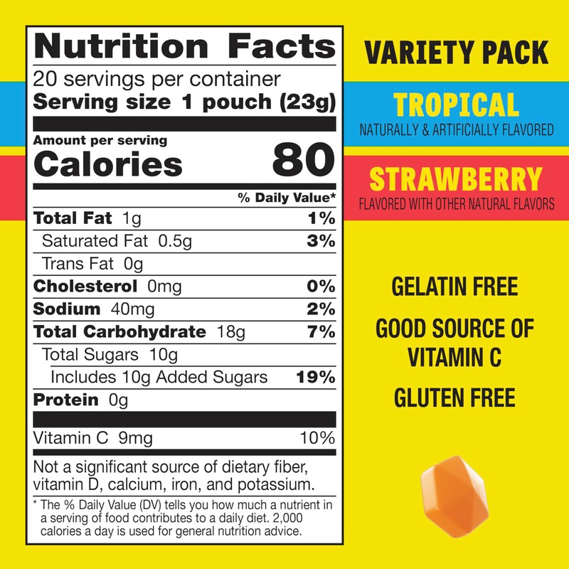 Gushers Fruit Flavored Snacks Family Pack, Tropical & Strawberry Flavors,
