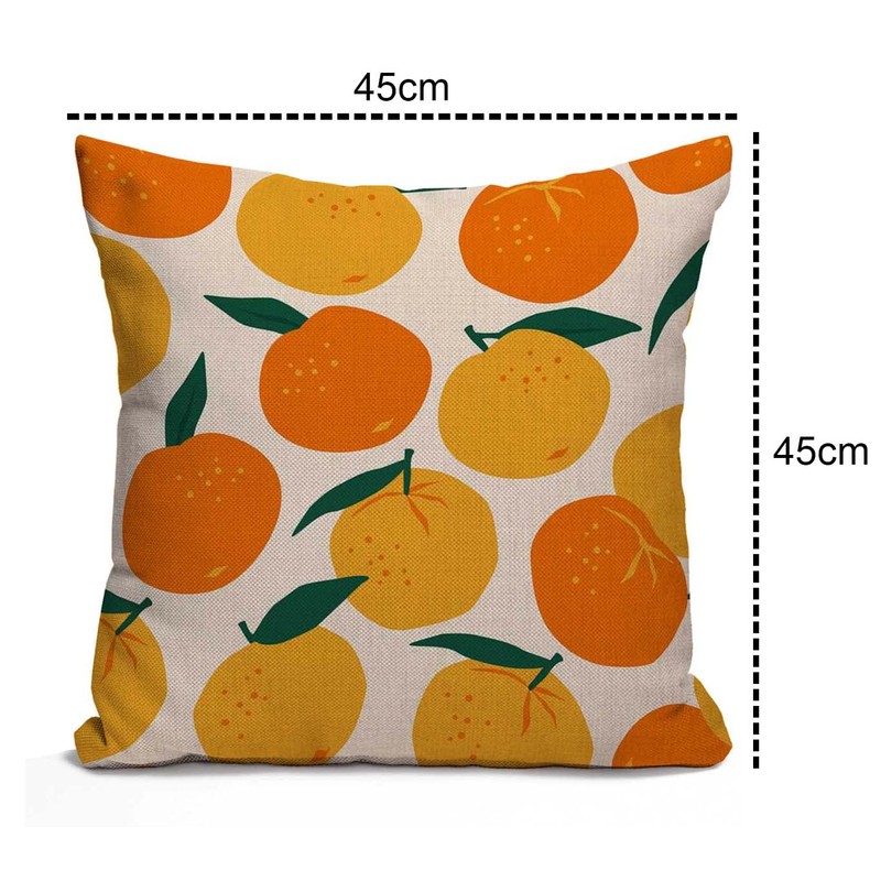 Tomda Cushion Cover Mandarins Oranges Summer Fruits Decorative Throw Pillow