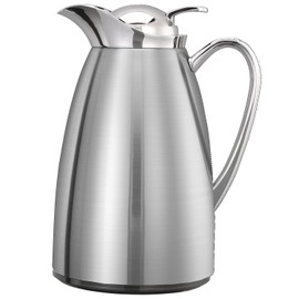Service Ideas CJZ6BS Classy Carafe, Glass Lined, 0.6 L, Brushed Exterior