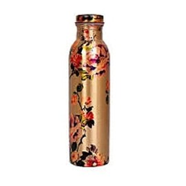 900 ML Decent Design Copper Bottle Water with Lid Perfect Ayurvedic Copper Vessel for Sports, Fitness, Yoga Leak Proof 900 ML (Copper -02)