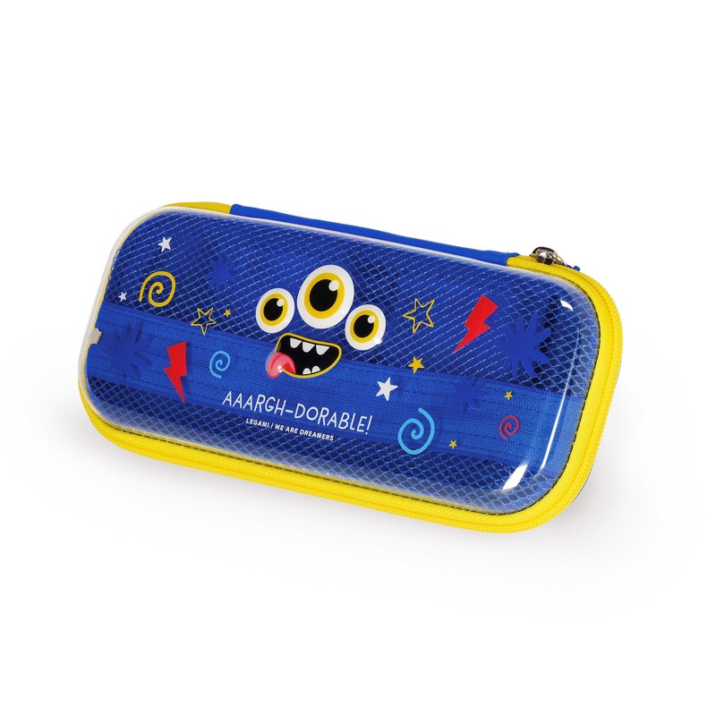 Legami - Wonderwow Monster Theme Pencil Case, 2 Compartments and