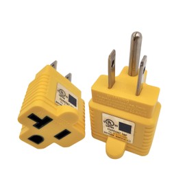 Parkworld 68208 UL Listed 15 amp to T-Blade 20 amp Adapter, Household Regular 15A Plug 5-15P to 5-20R 20A T Blade Receptacle (2 Pack)
