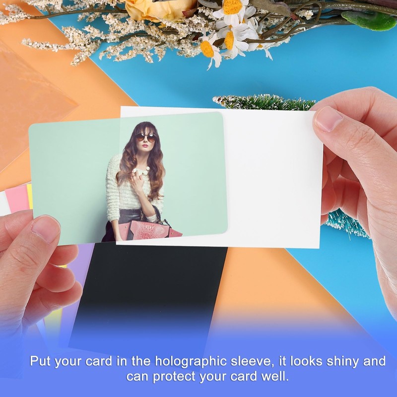 uxcell 100 Pcs Photocard Sleeves, 3.5" x 1.5" Plastic Heart