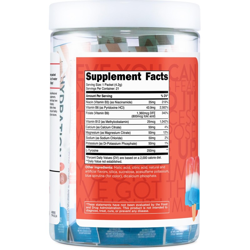 TransformHQ Hydration Drink Mix (21 Single-Serving Packets, Rocket Pop) -