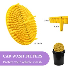JUSTTOP Dirt Trap Car Wash Bucket Insert, 10.24" Diameter Car Wash Filter Helps Remove Dirt & Debris, Universal Washing Grit Trap Cleaning Tool for Car Truck SUV, Car Accessories (Yellow)