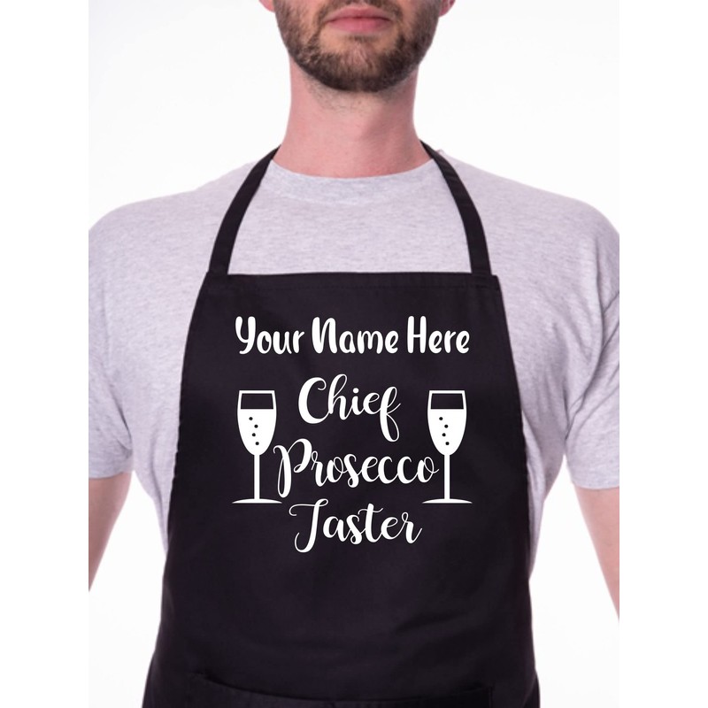 Print4U Customise This Apron Chief Prosecco Taster Any Name Here