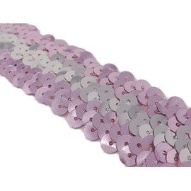 キラリ手芸部 No.1700スパンコールブレード収縮性タイプ_ピンク色_幅3.0cm×長さ2ｍ巻き シークイン sequin