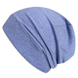 Wollhuhn Eco Lightweight Beanie Hat Plain or with Stars (Made of Eco Fabrics, Organic) for Girls and Boys, 20150225, Plain / plain denim blue