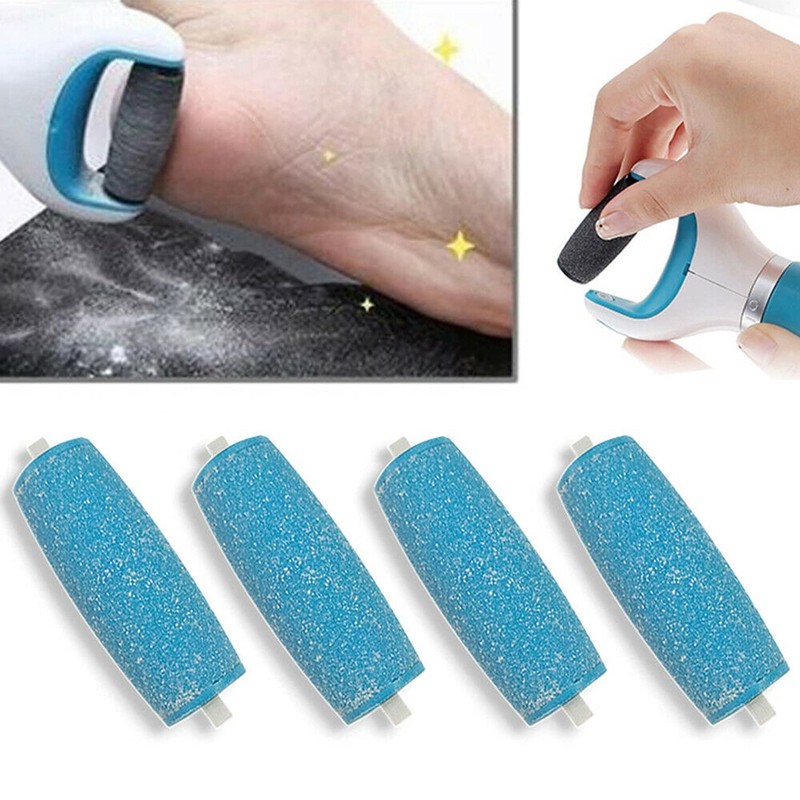 4 Pcs Extra Coarse Pedicure Rollers Replacement Rollers Heads Wet
