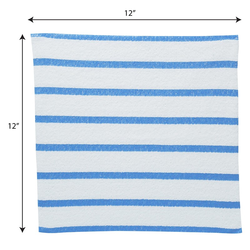 VIKING Bulk Edgeless Microfiber Cleaning Cloths, White and Blue Stripe,