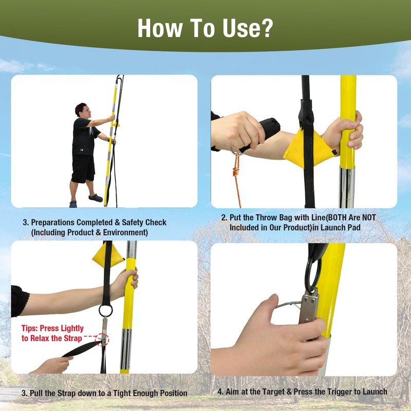 Lichtund Arborist Slingshot Rope Launcher Throw Line Kit for Adults