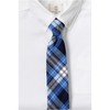 Lands' End Uniform Boys Pre Tied Plaid Tie Clear Blue