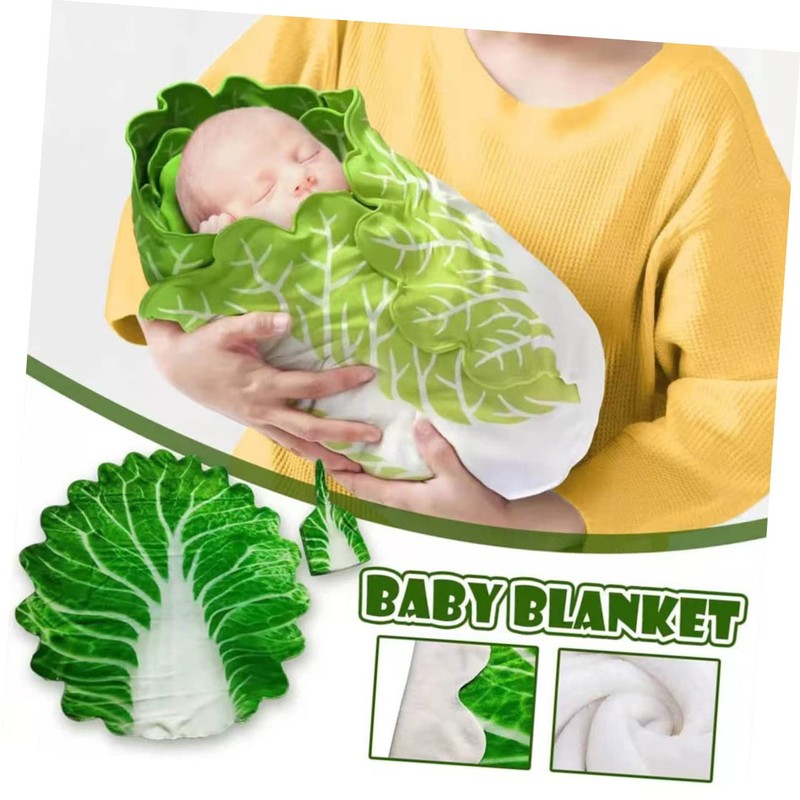 KOMBIUDA Cabbage Wrap Children's Hat Kit Blanket Set for Newborn