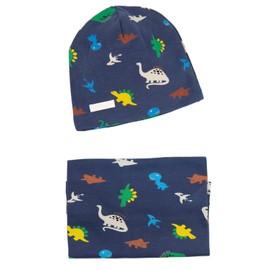 FORUHOO Girls' Hat Set with Scarf Children's Beanie for Autumn Winter Cotton Pack of 2, Scarf set: animal dinosaur