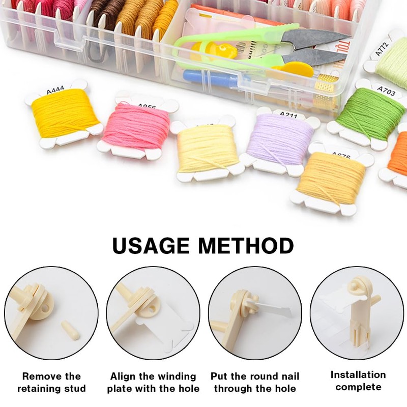 Neikafan Pack of 240 Embroidery Thread Storage Embroidery Thread Bobbins