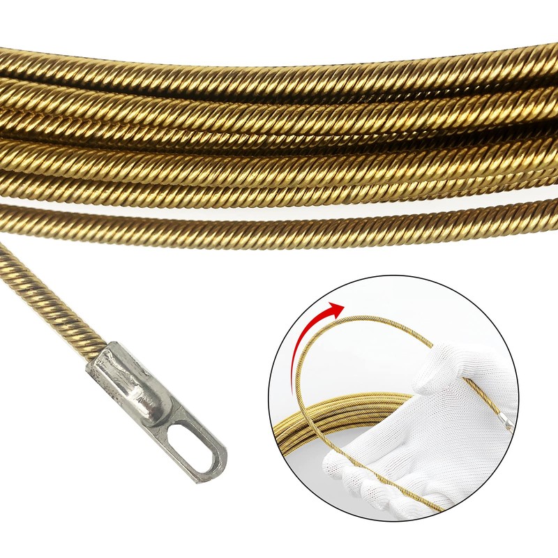 VGongTech 50ft / 15m Electrical Spring Wire Threader Fish Tape