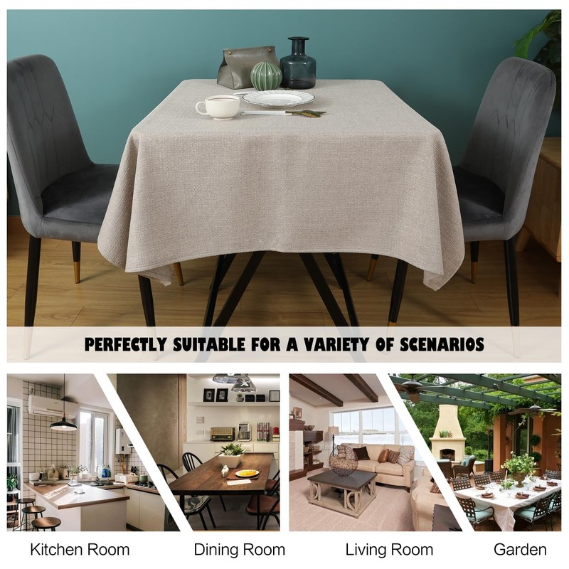 SEASHORE TREE Tablecloth Linen Look Tablecloth Washable Tablecloth Linen Table