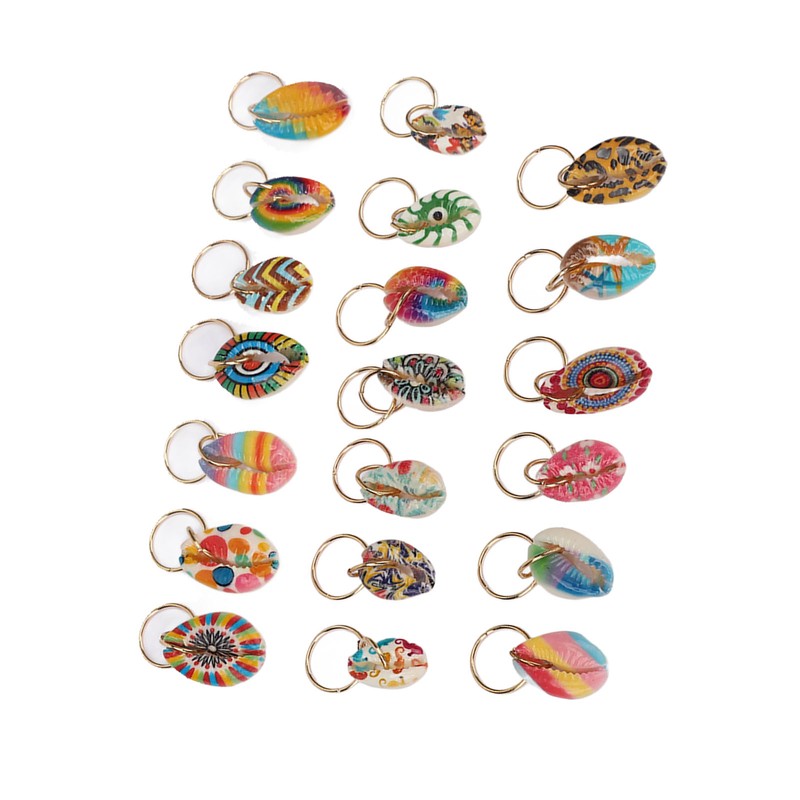 20pcs Shell Dreadlocks Ring DIY Cute Exqusite Hair Braiding Pendant