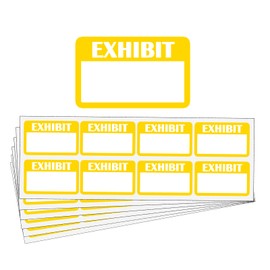 400PCS Legal Exhibit Stickers,1.65x1 Inches Fluorescent Yellow Color-Coded Exhibit Labels Name Tag Stickers Blank File Folder Labels Documents Stickers for Offices Legal Documents Report Dividers