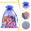 100PCS Moon Star Organza Bags, Royal Blue Mesh Organza Bags