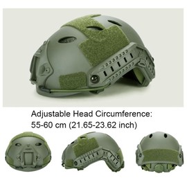 Tactical Helmet Adjustable PJ Helmet Lightweight Fast Protective for Airsoft Paintball CS Game Outdoor Sport (ADJUST-OD)