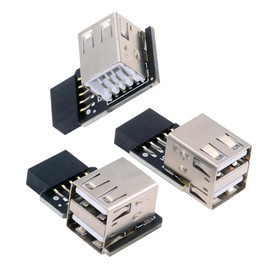 CY -3pcs/set 9pin 10pin Motherboard Front Panel Header Female to Dual USB 2.0 Female Adapter Vertical Angled 90 Degree