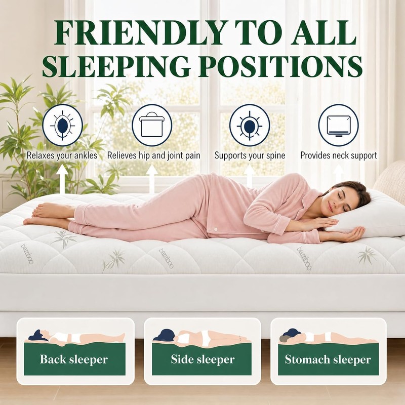 Waterproof Mattress Topper Queen - Extra Thick Breathable Bamboo Mattress