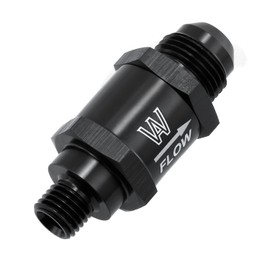 KUNTAUTOS M12 x 1.5 to -8 AN Flare Inline Check Valve One Way Non-Return Check Valve Male Fuel Hose Fitting with Spring Design Inside Parts Aluminum Black