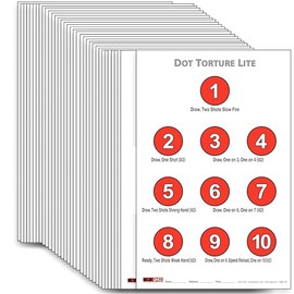 EZ2C Style 29 Dot Torture Lite (Only 30 Shots) Drill Target 11"x17" Paper Targets for Shooting USA Made Compatible with Pistols & Handguns for Indoor & Outdoor Gun Range Target Tear-Off Pad of 25