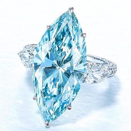 Viyuroyk - Anillo de plata de ley 925 brillante con forma de ojo de caballo, color azul claro, circonita cúbica, anillos de diamantes para mujer, hallazgos de joyas, arete, respaldos, hallazgos (Código de EE. UU. 7)