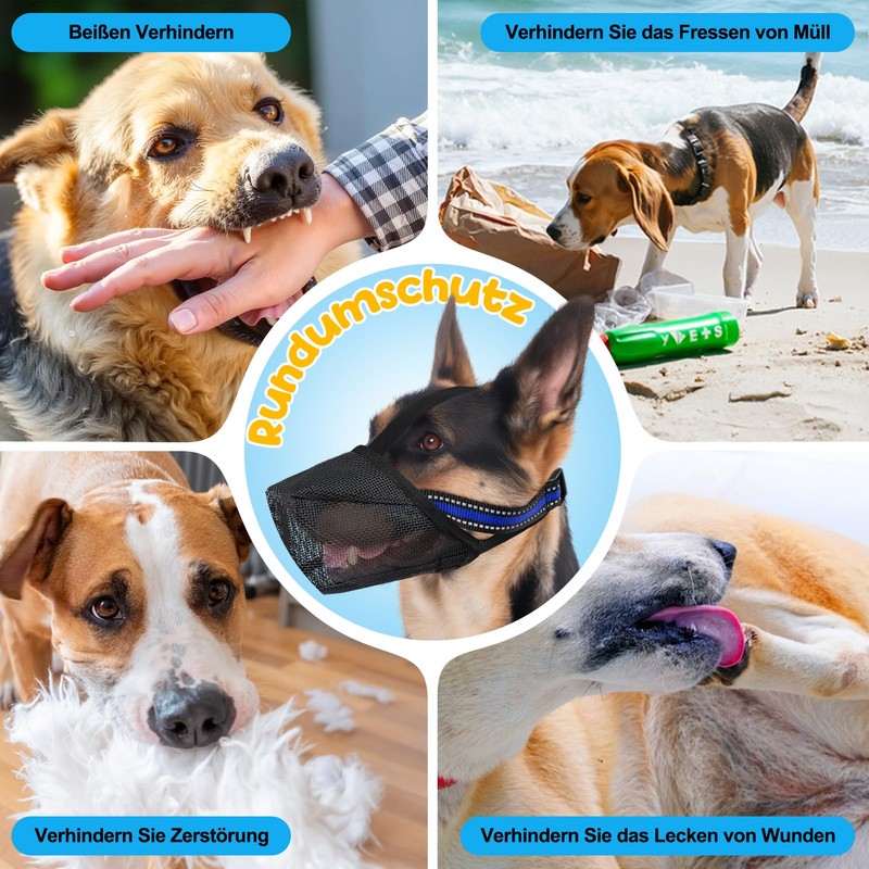 Kiiwah Dog Muzzle, Breathable Muzzle for Medium Dogs with Mesh