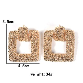 Rectangle Earrings for Women, Rectangle Geometric Earrings for Girls, Fashion Rectangle Statement Dangle Earrings Hypoallergenic, Square Statement Drop Earrings, Bohemian Earrings Studs(Gold)