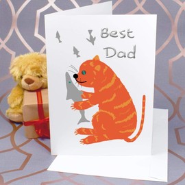 Azeeda Groß (A4) 'Bester Papa am Vatertag' Grußkarten/A4 Grußkarten (GC00064242)