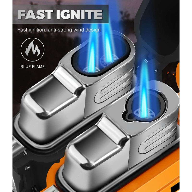 Lafagiet 2 Pack of Torch Lighter, Single & Dual Jet