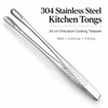 24 cm Stainless Steel Kitchen Tongs – 304 Steel Cooking