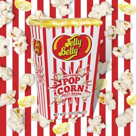 Buttered Popcorn Jelly Beans Party Favor Boxes, Mini Box Movie Night Candy Snack Pack, Gourmet Chewy Candies, Pack of 3, 1.75 Ounce Each