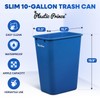PLASTIC PRINCE 10 Gallon Trash Can Blue Recycle Bin for