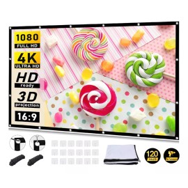 StarFly Pantalla De Proyector De 120in 16: 9 Hd 4k Portátil Lavable
