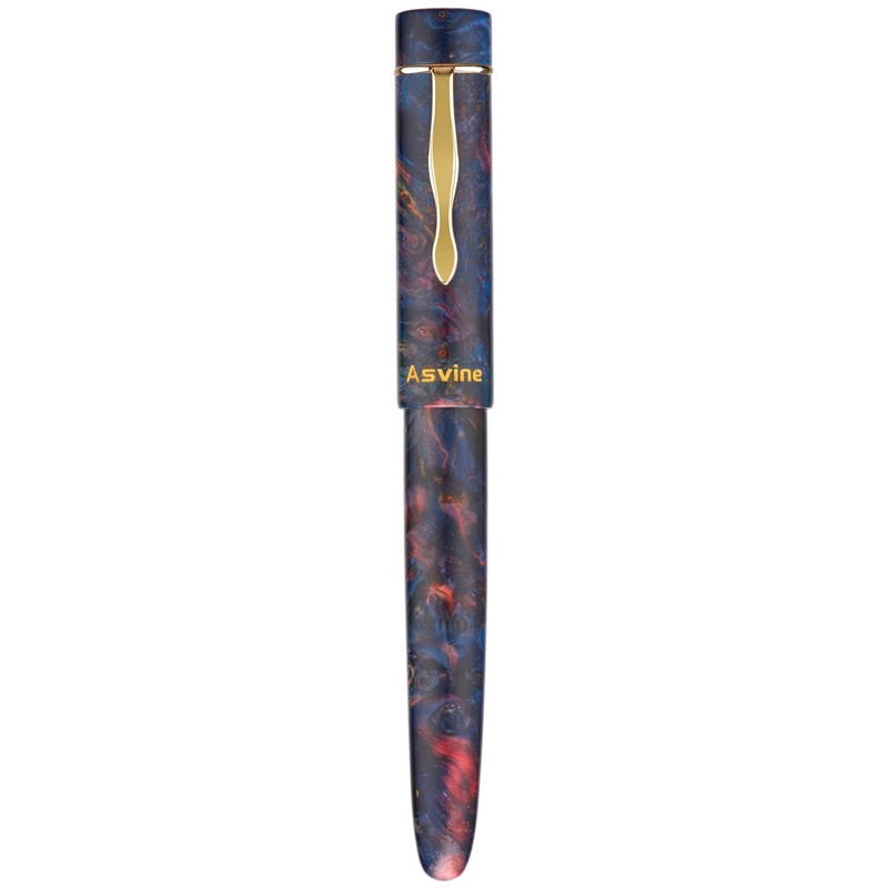 Asvine C2000#8 Stabilized Wood Fountain Pen Medium Nib Large Handmade