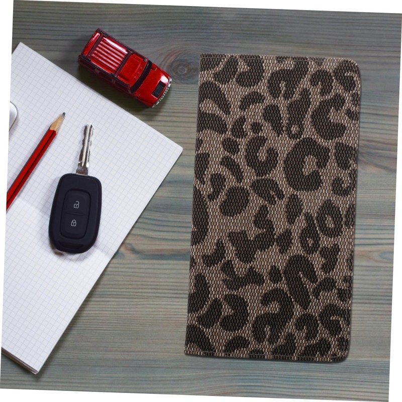 BUGUUYO Leopard Print Car Registration Holder Pu Insurance Card Wallet