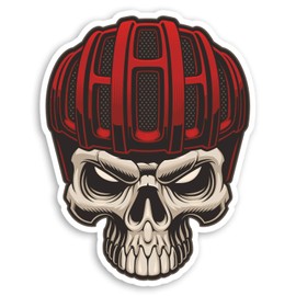 2 x 10cm Red Skull Biker Vinyl Stickers Mountain Bike BMX Laptop Sticker #20748 (10cm Tall)