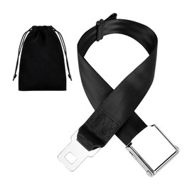 Airplane Seat Belt Extender for Pregnant Woman or Fat Man, Universal Adjustable Aircraft Safety Belt Parts with 45 Steel Buckle Clip 20-80CM, 8-32 inches Adjustable