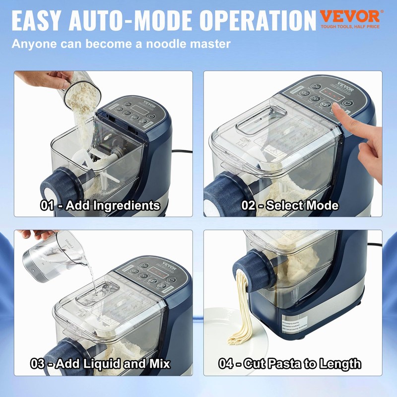 VEVOR Electric Pasta Maker, 150W Automatic Noodle Maker Machine with