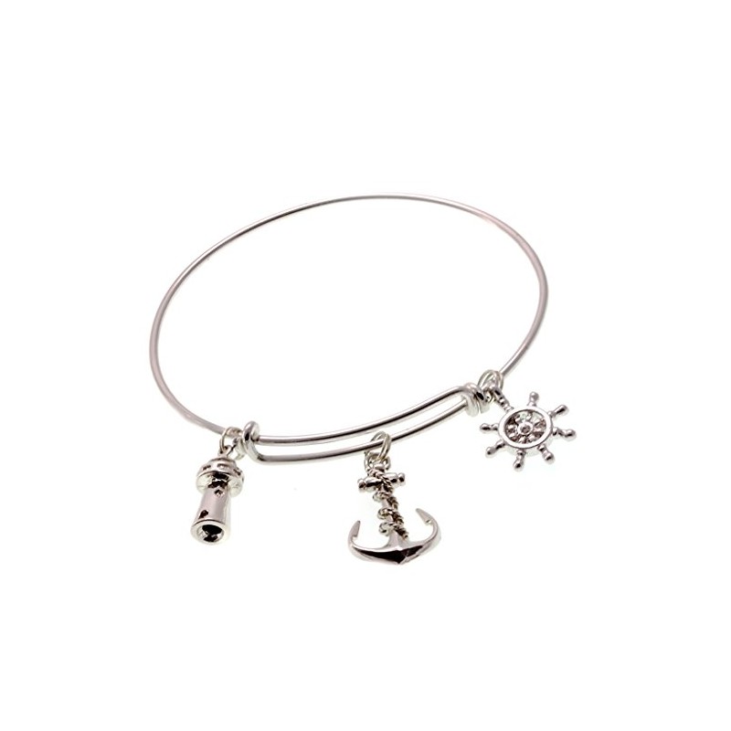 Cape Cod Jewelry-CCJ Anchor Bangle Bar 2.5 Expandable Bracelet