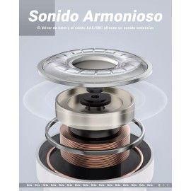 Acefast Audifonos Inalámbricos Pantalla Digital Reducción Ruido Ipx4 Color Gris