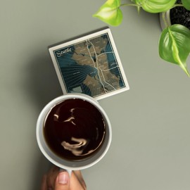 Seattle, Washington, Nautical Map (Absorbent Ceramic Coaster, Single, Cork Back, Kitchen Table Decor)